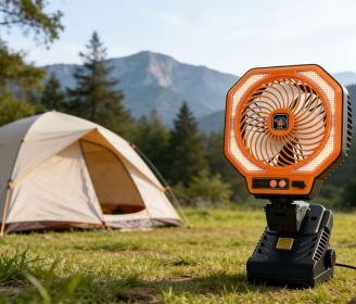 Rechargeable Camping Fan LED Light USB Battery Portable Outdoor Tent Fan LED Light 3 Speed USB Portable Rechargeable Cooling