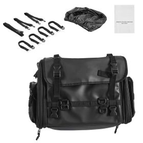 Motorcycle Tail Bag, 40-60 L Expandable Motorcycle Rear Seat Bag with Waterproof Rain Cover