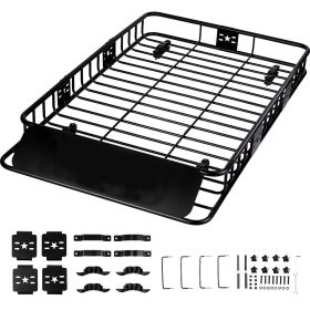 Roof Rack Cargo Basket, 64" x 39" x 6" Rooftop Cargo Carrier with Extension, Heavy-duty Steel 200 LBS Capacity Universal Roof Rack Basket