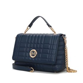 MKF Collection Lola Quilted Vegan Leather Women's Shoulder Bag by Mia K (Material: Vegan Leather, Color: Navy)