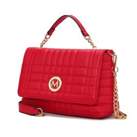 MKF Collection Lola Quilted Vegan Leather Women's Shoulder Bag by Mia K (Material: Vegan Leather, Color: Red)