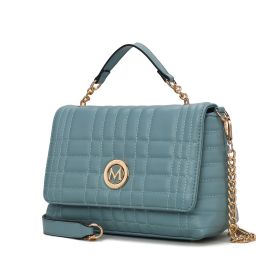 MKF Collection Lola Quilted Vegan Leather Women's Shoulder Bag by Mia K (Material: Vegan Leather, Color: Denim)