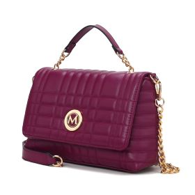 MKF Collection Lola Quilted Vegan Leather Women's Shoulder Bag by Mia K (Material: Vegan Leather, Color: Burgundy)