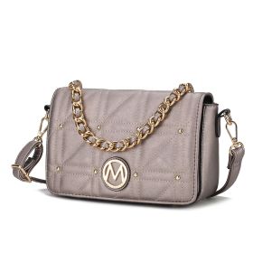MKF Collection Arabella Vegan Leather Women's Shoulder Bag by Mia k (Material: Polycarbonate, Color: Pewter)