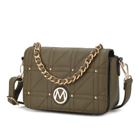 MKF Collection Arabella Vegan Leather Women's Shoulder Bag by Mia k (Material: Polycarbonate, Color: Olive)