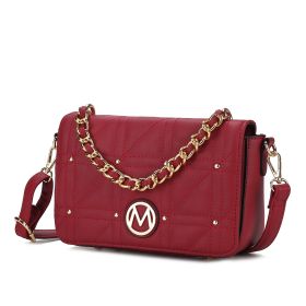 MKF Collection Arabella Vegan Leather Women's Shoulder Bag by Mia k (Material: Polycarbonate, Color: Red)