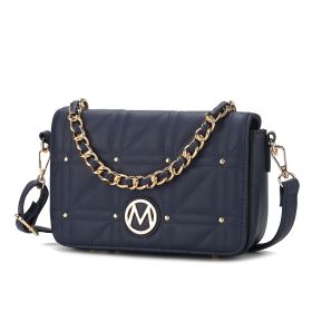 MKF Collection Arabella Vegan Leather Women's Shoulder Bag by Mia k (Material: Polycarbonate, Color: Navy)