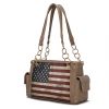 MKF Collection Alaina Vegan Leather Women Flag Shoulder Bag by Mia K