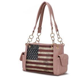 MKF Collection Alaina Vegan Leather Women Flag Shoulder Bag by Mia K (Material: Vegan Leather, Color: Rose Pink)