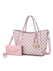 MKF Collection Gianna Vegan Leather Women Tote with matching Wallet by Mia k (Material: Vegan Leather, Color: Pink)