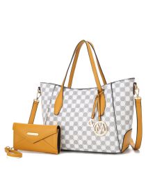 MKF Collection Gianna Vegan Leather Women Tote with matching Wallet by Mia k (Material: Vegan Leather, Color: Mustard)