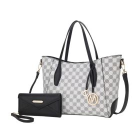 MKF Collection Gianna Vegan Leather Women Tote with matching Wallet by Mia k (Material: Vegan Leather, Color: Black)