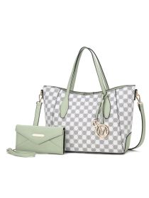 MKF Collection Gianna Vegan Leather Women Tote with matching Wallet by Mia k (Material: Vegan Leather, Color: Mint)