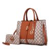 MKF Collection Yuliana 2-Piece Women's Handbag Set, Printed Satchel Purse with Matching Wallet, Stylish Vegan Leather Crossbody Bag by Mia K