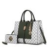 MKF Collection Yuliana 2-Piece Women's Handbag Set, Printed Satchel Purse with Matching Wallet, Stylish Vegan Leather Crossbody Bag by Mia K