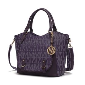 MKF Collection Fula Signature Satchel Bag by Mia k (Material: Polycarbonate, Color: Purple)