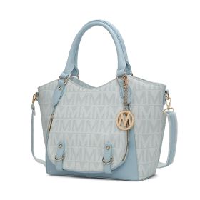 MKF Collection Fula Signature Satchel Bag by Mia k (Material: Polycarbonate, Color: Light Blue)