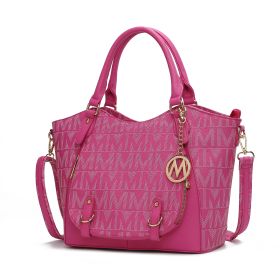 MKF Collection Fula Signature Satchel Bag by Mia k (Material: Polycarbonate, Color: Fuchsia)