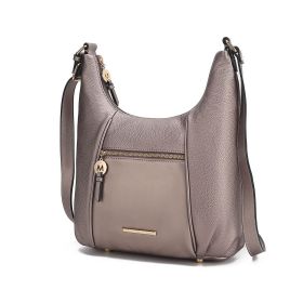 MKF Collection Lavinia Vegan Leather Shoulder Bag by Mia K (Material: Vegan Leather, Color: Pewter)