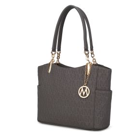 MKF Collection Malika M Signature Satchel Handbag by Mia k (Material: Vegan Leather, Color: Grey)