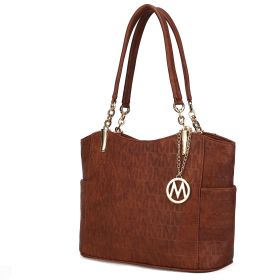 MKF Collection Malika M Signature Satchel Handbag by Mia k (Material: Vegan Leather, Color: Camel)