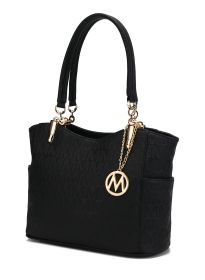MKF Collection Malika M Signature Satchel Handbag by Mia k (Material: Vegan Leather, Color: Black)