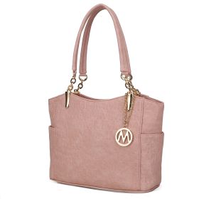 MKF Collection Malika M Signature Satchel Handbag by Mia k (Material: Vegan Leather, Color: Rose Pink)