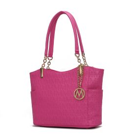 MKF Collection Malika M Signature Satchel Handbag by Mia k (Material: Vegan Leather, Color: Fuchsia)