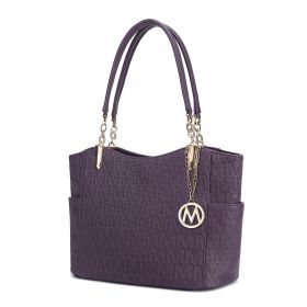 MKF Collection Malika M Signature Satchel Handbag by Mia k (Material: Vegan Leather, Color: Purple)