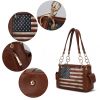 MKF Collection Alaina Vegan Leather Women Flag Shoulder Bag by Mia K